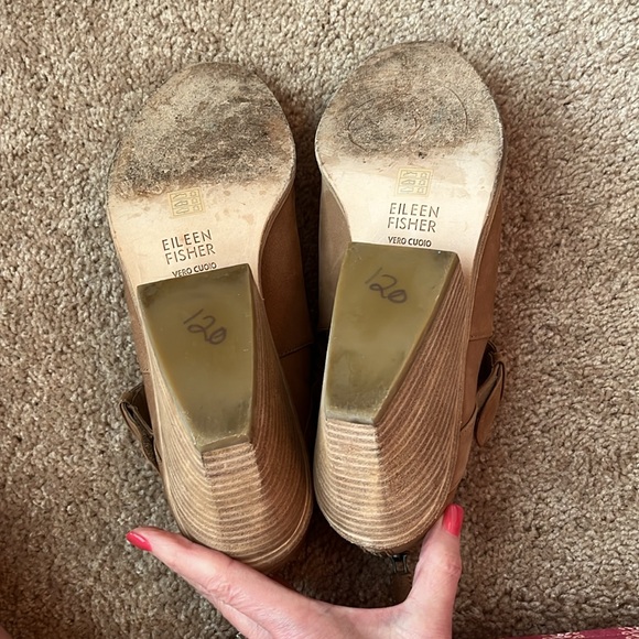 Eileen Fisher Ives Tumbled Nubuck Tan Suede Booties - Picture 10 of 10